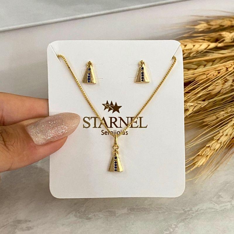 CONJUNTO NS APARECIDA PEDRA AZUL CREVEJADO