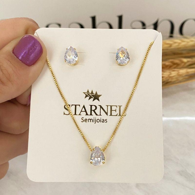 CONJUNTO PONTO DE LUZ GOTA CRISTAL CAIXA ALTA