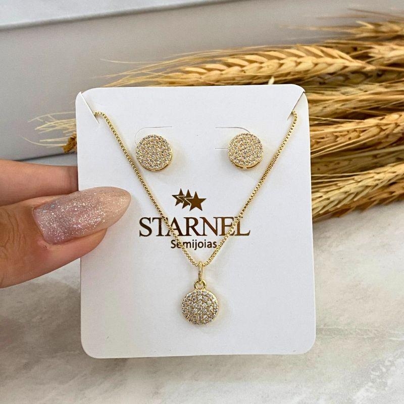 CONJUNTO REDONDO TODO CRAVEJADO CRISTAL