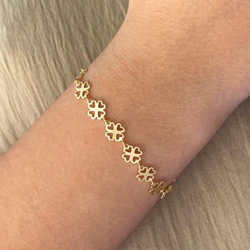 PULSEIRA DE TREVO LISO DE CHAPA