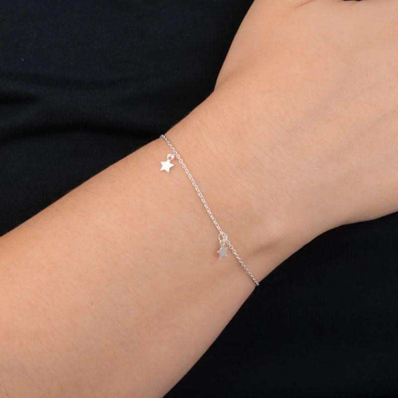 PULSEIRA P925 COM 2 PINDURICALHOS DE ESTRELA DE CHAPA