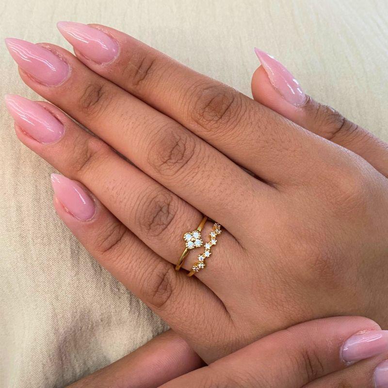 ANEL REGULAVEL DUPLO 1 TREVO CRAVEJADO 1 COM 9 ZIRCONIA