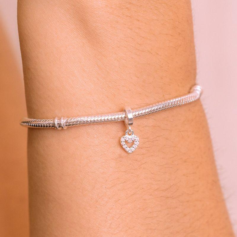 BERLOQUE P925 CORAÇÃO VAZADO ZIRCONIA ROSA