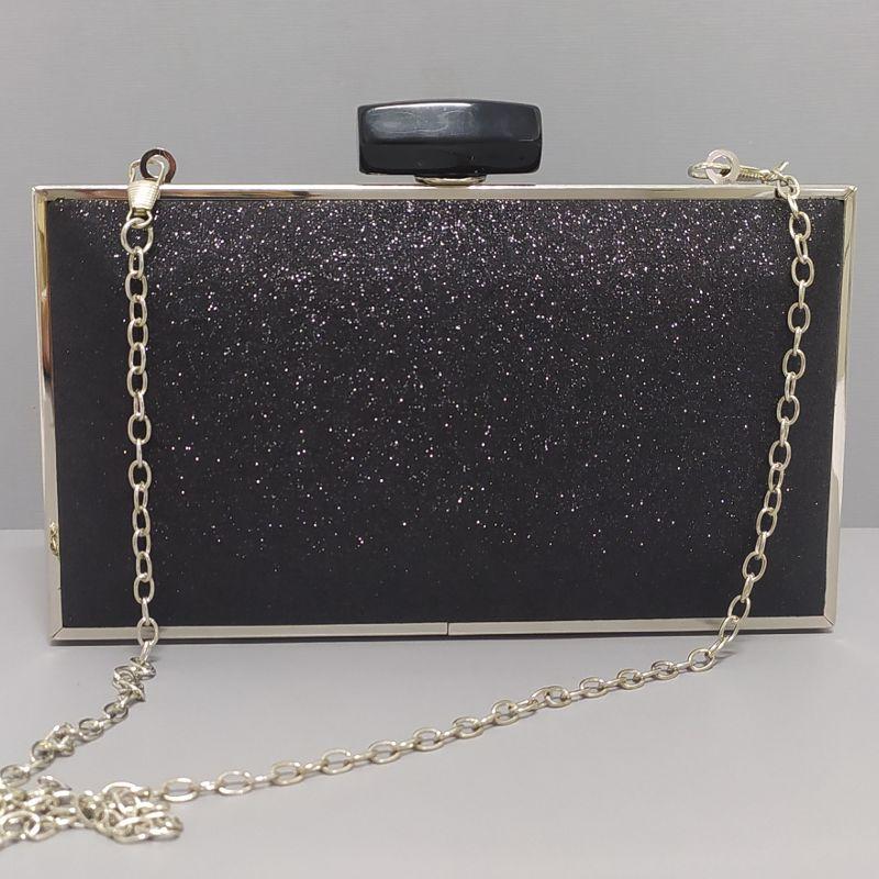 BOLSA CLUTCH BRILHO RETANGULAR ABUTUADOR ESTILO CILINDRO COM LINHAS