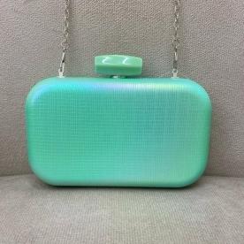 BOLSA CLUTCH BRILHO SECO OVAL ABOTUADOR HEXAGONAL