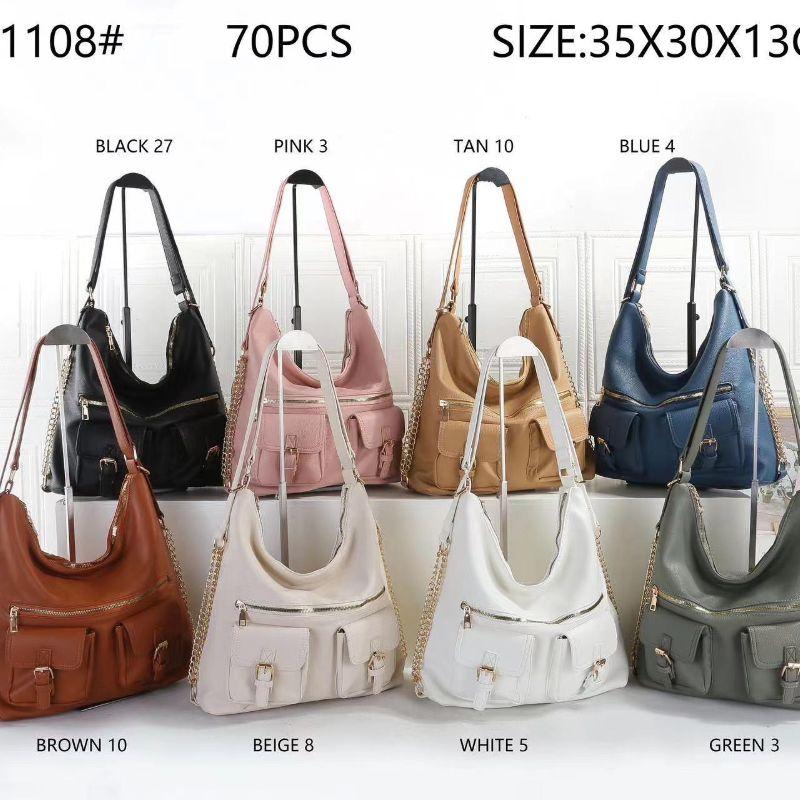 BOLSA MOCHILA GRANDE QUADRADA CORRENTE NA LATERAL DOIS BOLSINHOS FECHADOR DE FIVELA