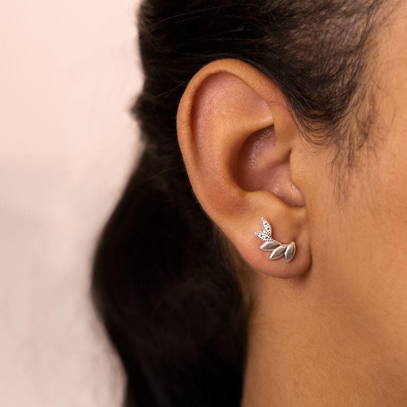 BRINCO PEQUENO P925 FOLHAS EARCUFF