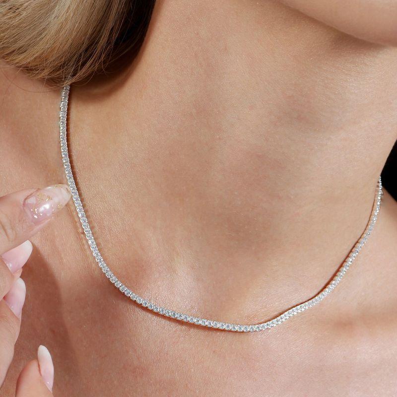 CHOKER P925 RIVIERA ZIRCONIA CRISTAL 2MM 33CM + 10CM  ALONGADOR