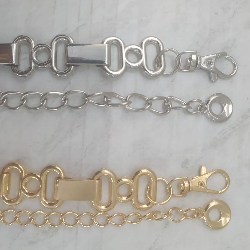 CINTO CORRENTE DE METAL COM 3 CIRCULOS