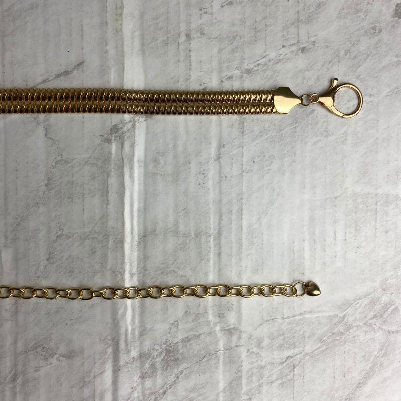 CINTO CORRENTE DE METAL ESCAMA DE CHAPA COM LISTRA NO MEIO