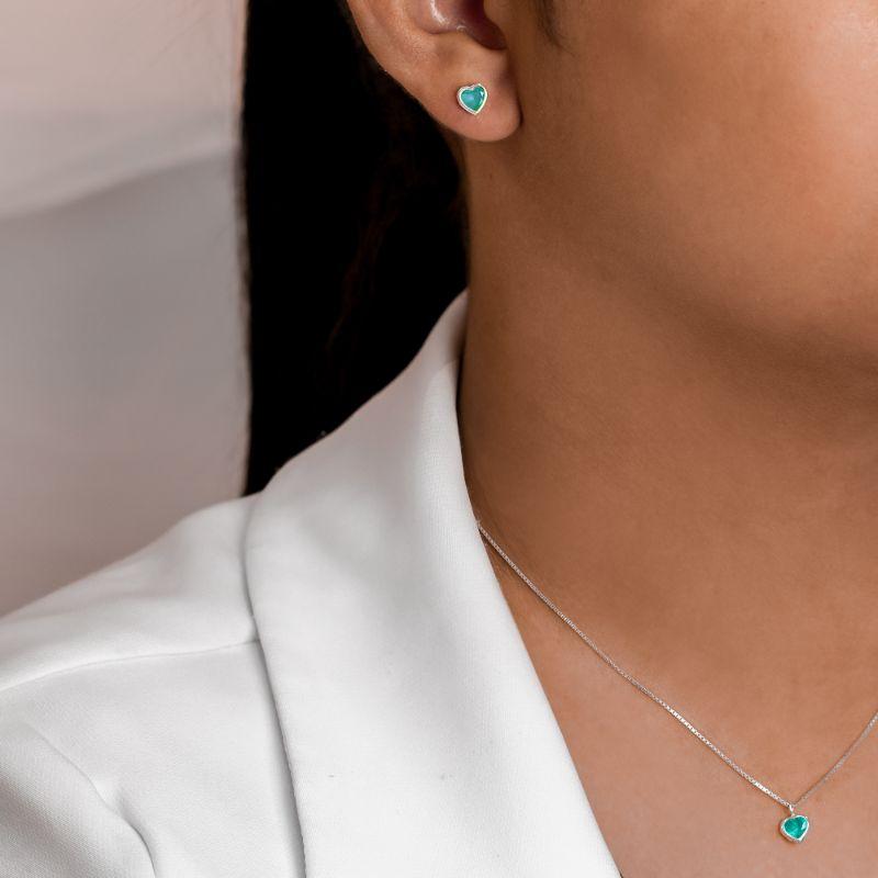 CONJUNTO P925 CORAÇÃO ZIRCÔNIA TURMALINA + GARGANTILHA P925 VENEZIANA