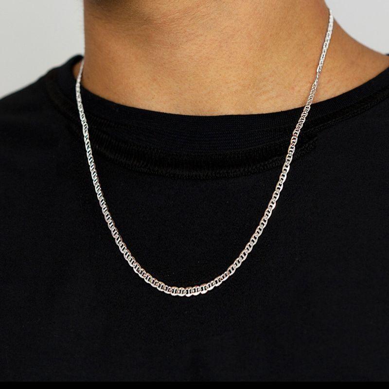 CORRENTE P925 MASCULINA LACRE PIASTRINE FIO 3MM 60CM