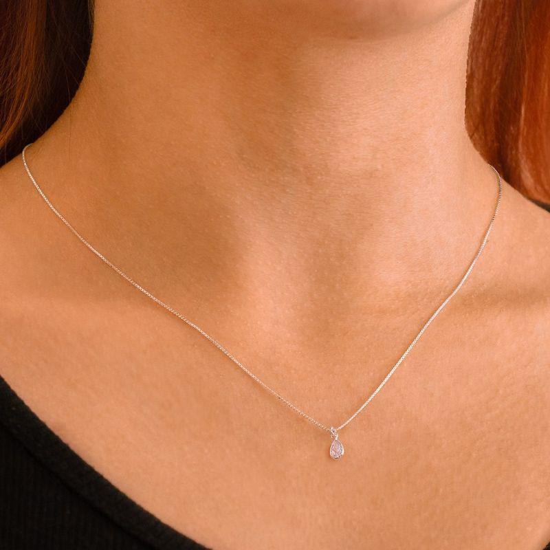GARGANTILHA P925 PINGENTE DE PONTO DE LUZ GOTA ZIRCONIA CRISTAL 6X11MM