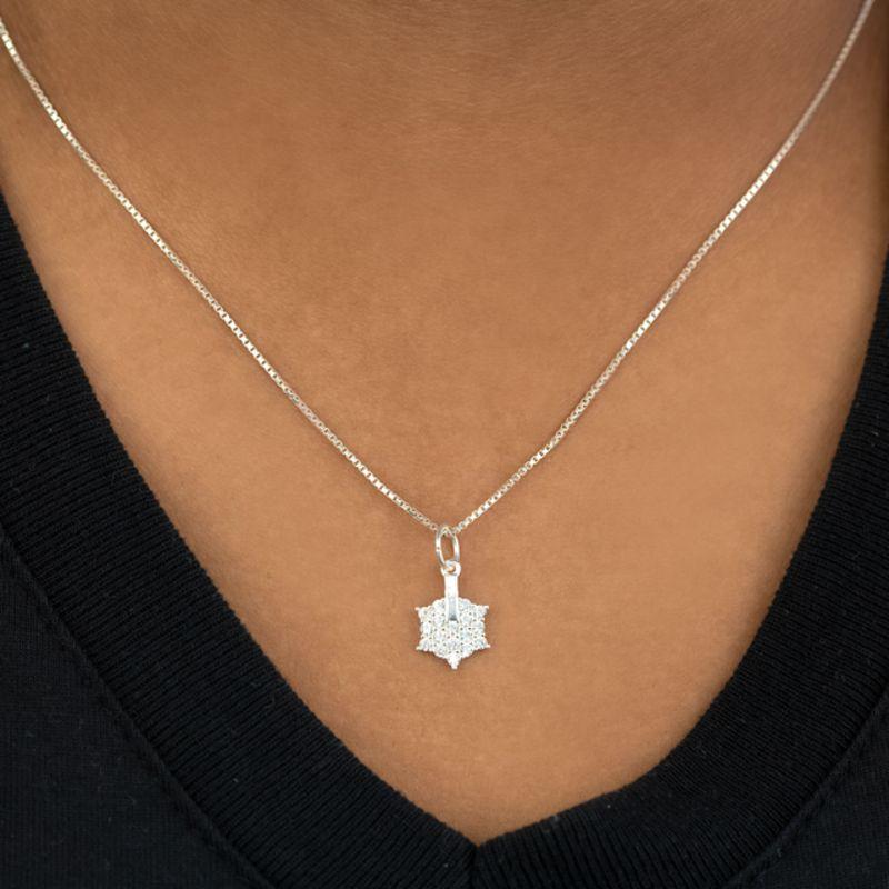 GARGANTILHA P925 VENEZIANA + PINGENTE ESTRELA COM UM PALITO NO MEIO CRISTAL