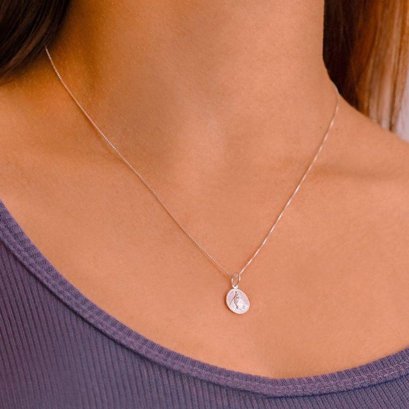 GARGANTILHA P925 VENEZIANA + PINGENTE NOSSA SENHORA DAS GRAÇAS 10X11MM