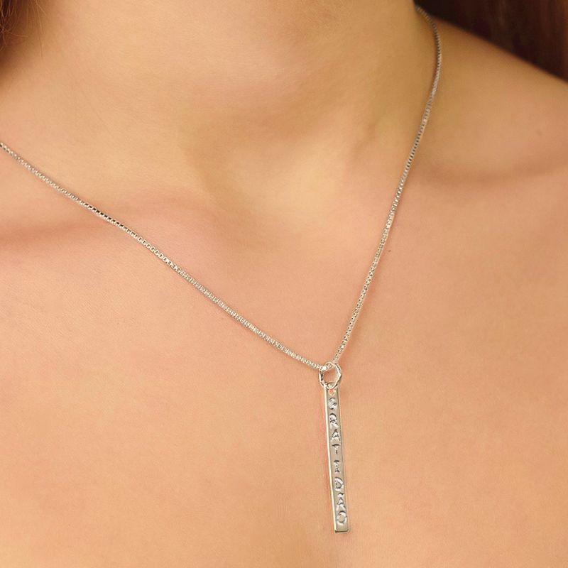 GARGANTILHA PRATA P925 VENEZIANA + PINGENTE RETANGULAR GRATIDÃO