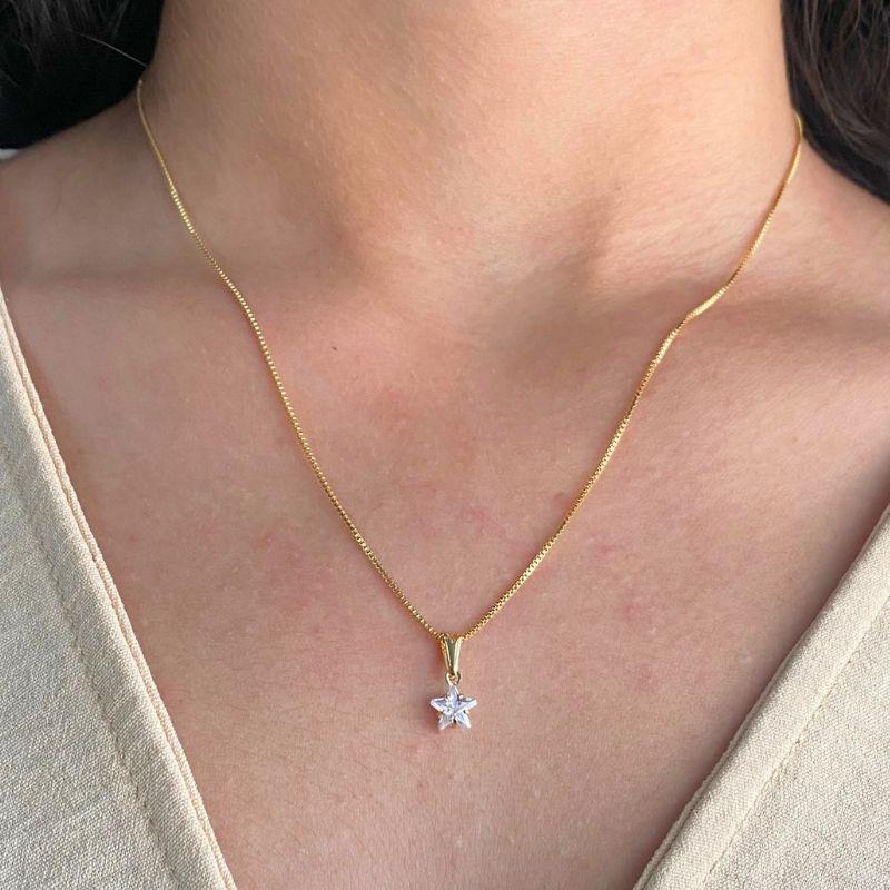GARGANTILHA VENEZIANA + PINGENTE PONTO DE LUZ ESTRELA CRISTAL 6MM