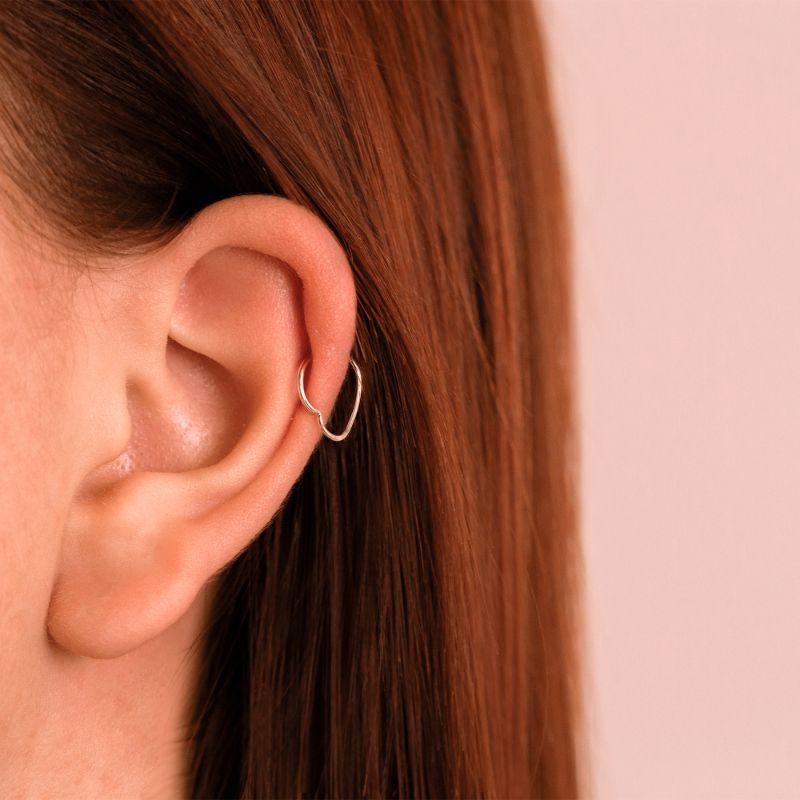 PIERCING P925 ARGOLA PARA TRAGUS E HELICE COM CORAÇAO FIO LISO
