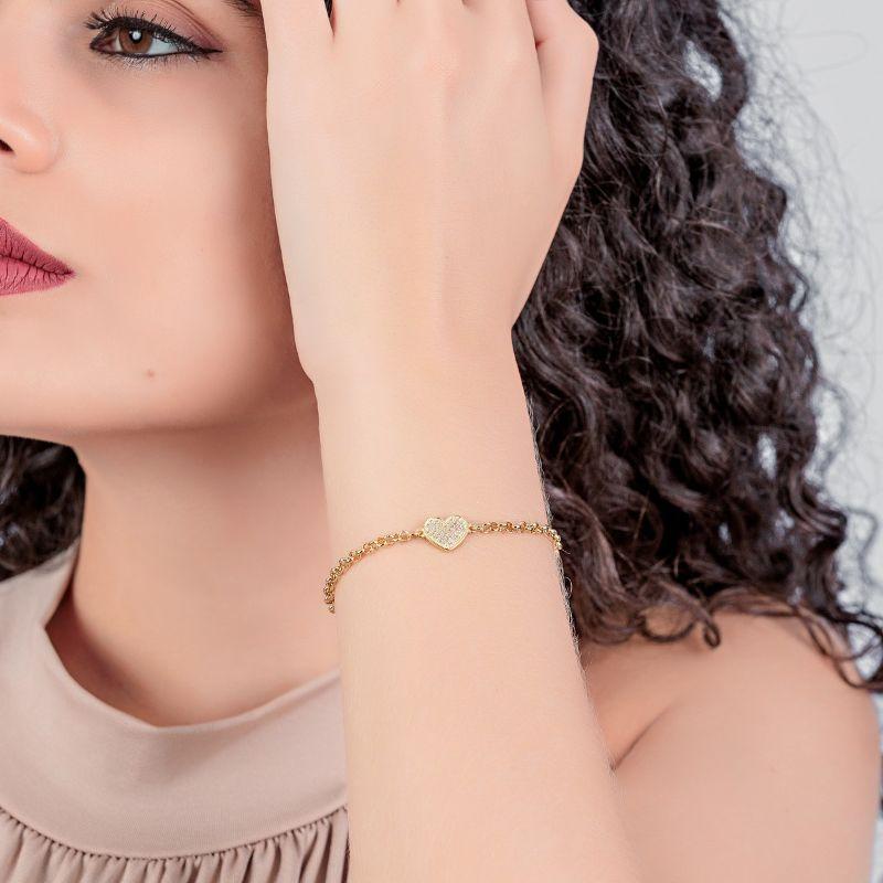 PULSEIRA ELOS CORAÇÃO CHAPADO GROSSO CRAVEJADO