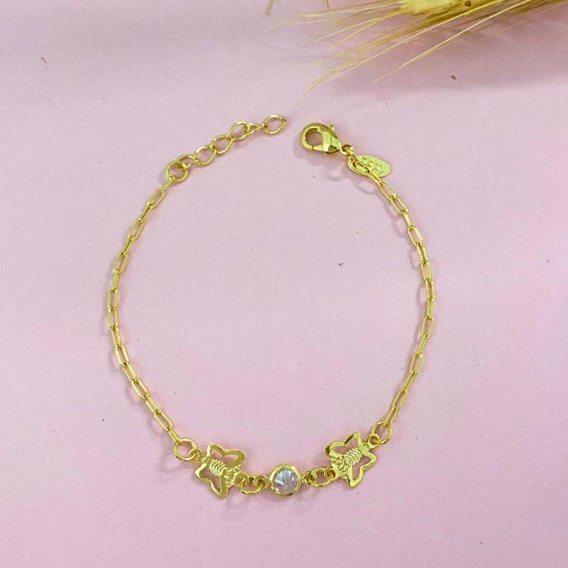 PULSEIRA INFANTIL BORBOLETAS E 1 PONTO DE LUZ