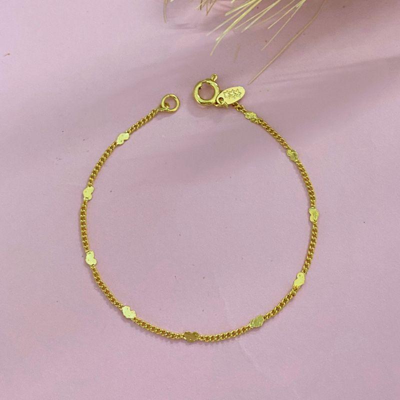 PULSEIRA INFANTIL COM MINI CORAÇÕES DE CHAPA