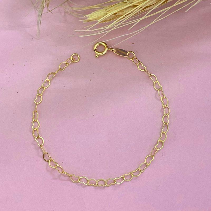PULSEIRA INFANTIL ELO DE CORAÇAO VAZADO P