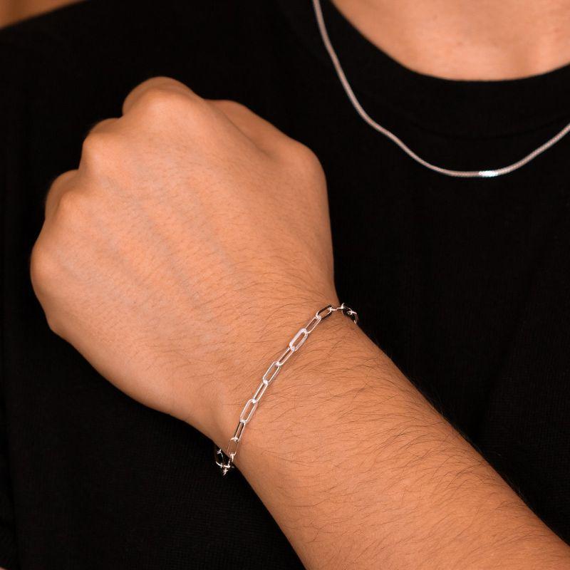 PULSEIRA P925 MASCULINA CARTIER LONGA DIAMANTADA LARG.4MM TAMANHO: 19CM