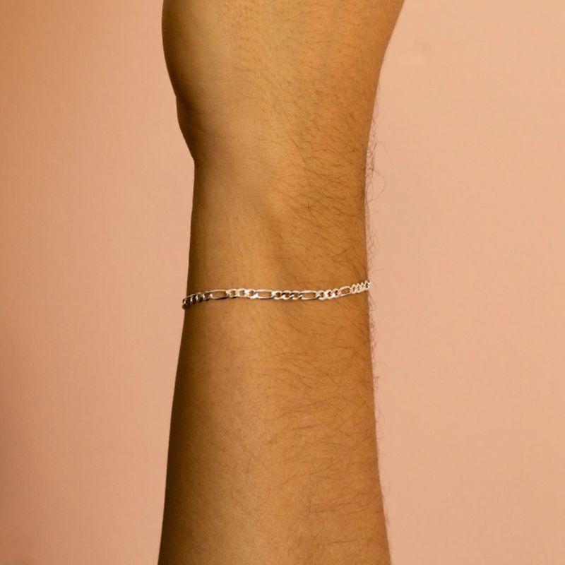 PULSEIRA P925 MASCULINA GRUMET ALTERNADA 3X1 FIO 3,0MM 21MM