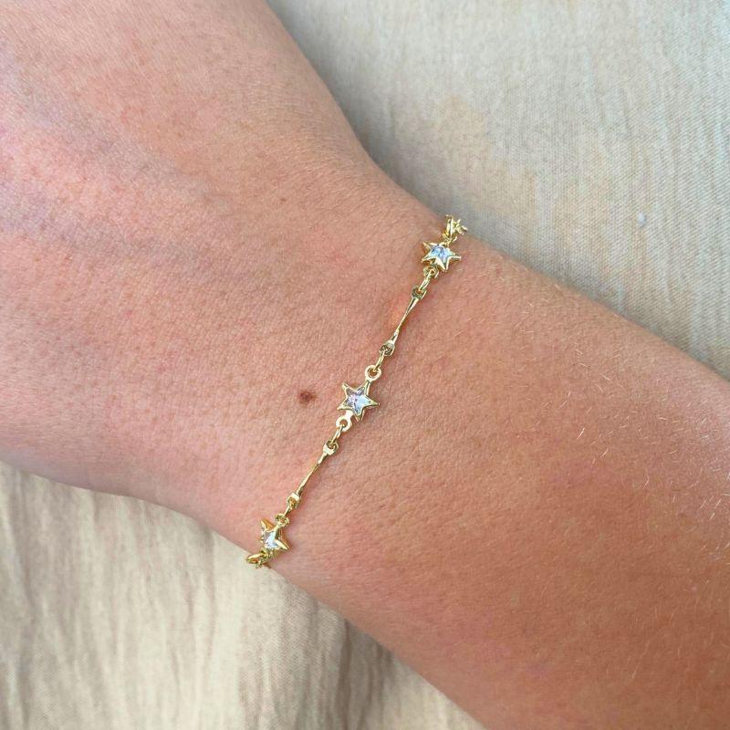 PULSEIRA TRABALHADA COM 3 ESTRELAS CRISTAL