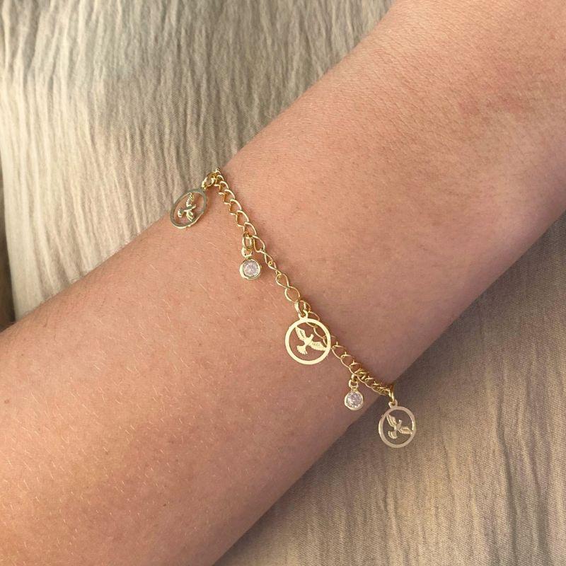 PULSEIRA COM PINDURICALHO DO DIVINO ESPIRITO SANTO E PONTO DE LUZ REDONDO