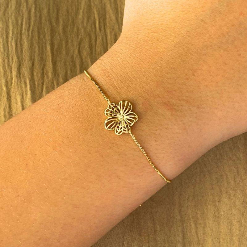 PULSEIRA REGULAVEL COM 1 FLOR GRANDE E COM 2 PONTO DE LUZ REDONDO