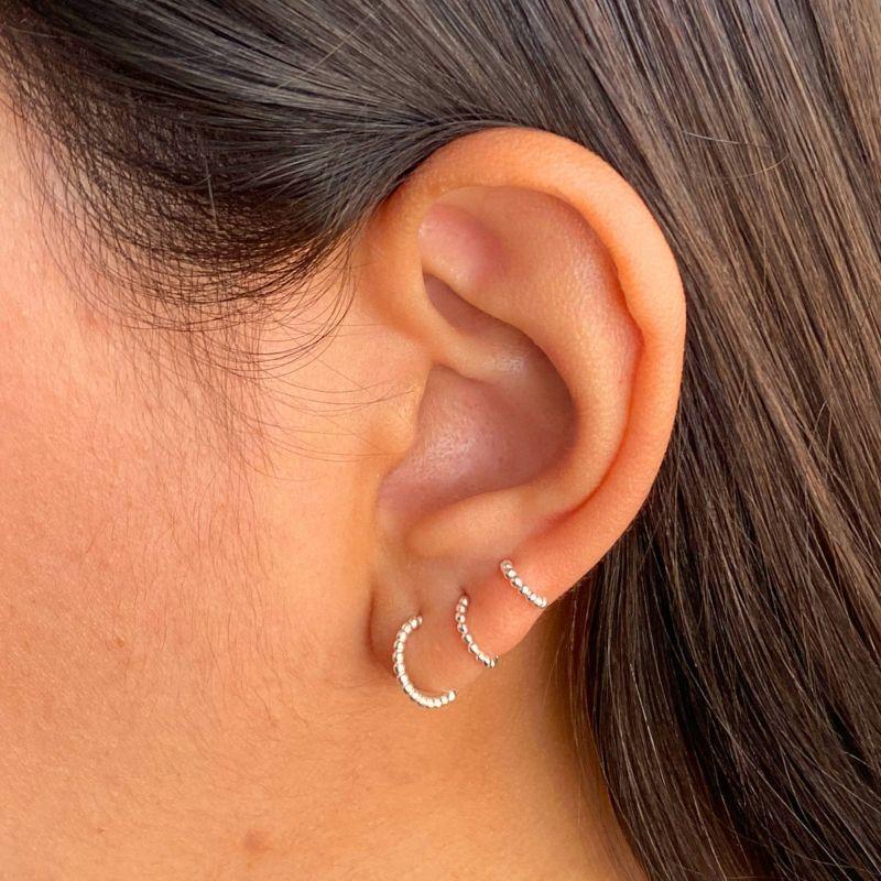 ARGOLA P925 TRIO TARRACHA COM MINI BOLINHAS LISAS