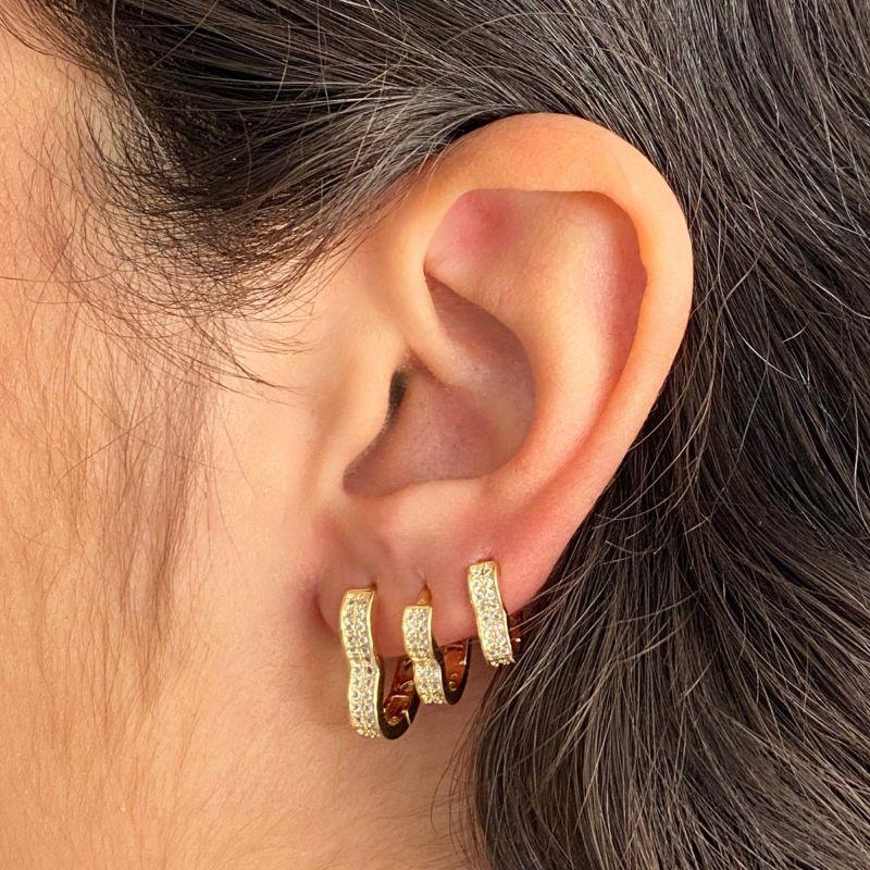 ARGOLA TRIO CLICK CORAÇAO COM 2 FILEIRA CRAVEJADA 10MM 13MM 16MM