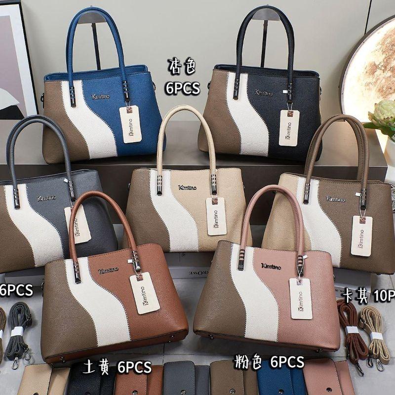 BOLSA GRANDE TRAPÉZIO TRÊS CORES DETALHE DE COSTURA EM ONDA COM CARTEIRA