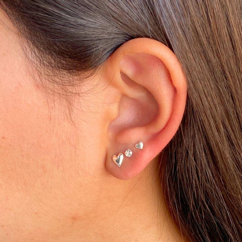 BRINCO P925 TRIO 1 PONTO DE LUZ E CORAÇÃO LISO 4MM 4MM 5MM