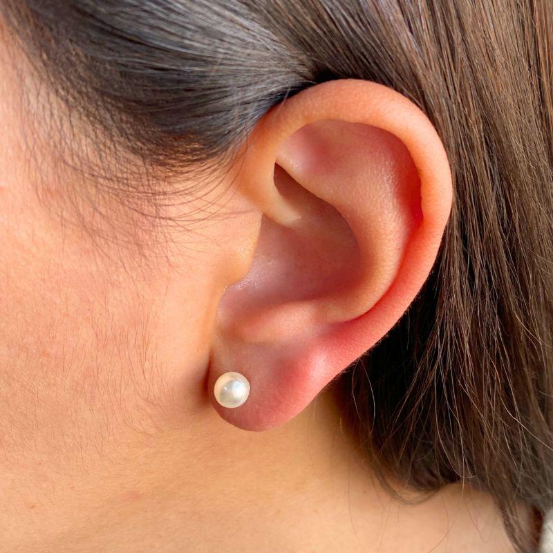 BRINCO PEQUENO P925 PÉROLA REDONDA 6MM