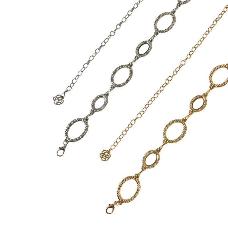 CINTO CORRENTE METAL OVAL 2 TAMANHOS COM DETALHES DE MINI BOLINHAS