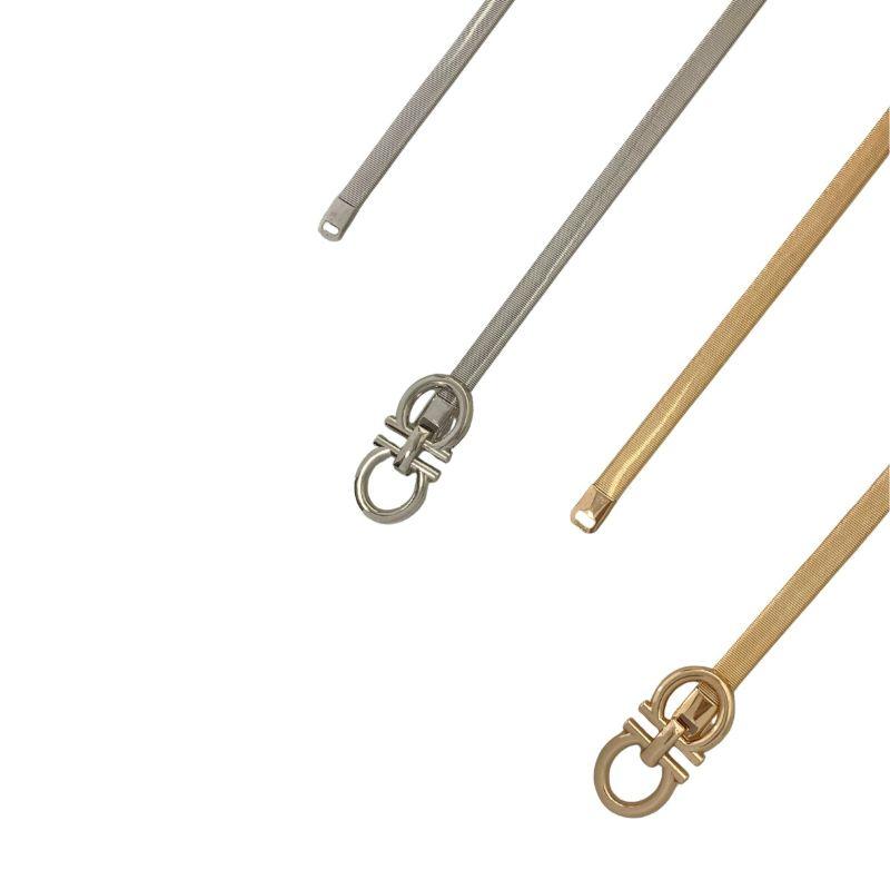 CINTO MOLA COM FIVELA DE METAL 2 CIRCULOS VAZADOS COM A LETRA H NO MEIO