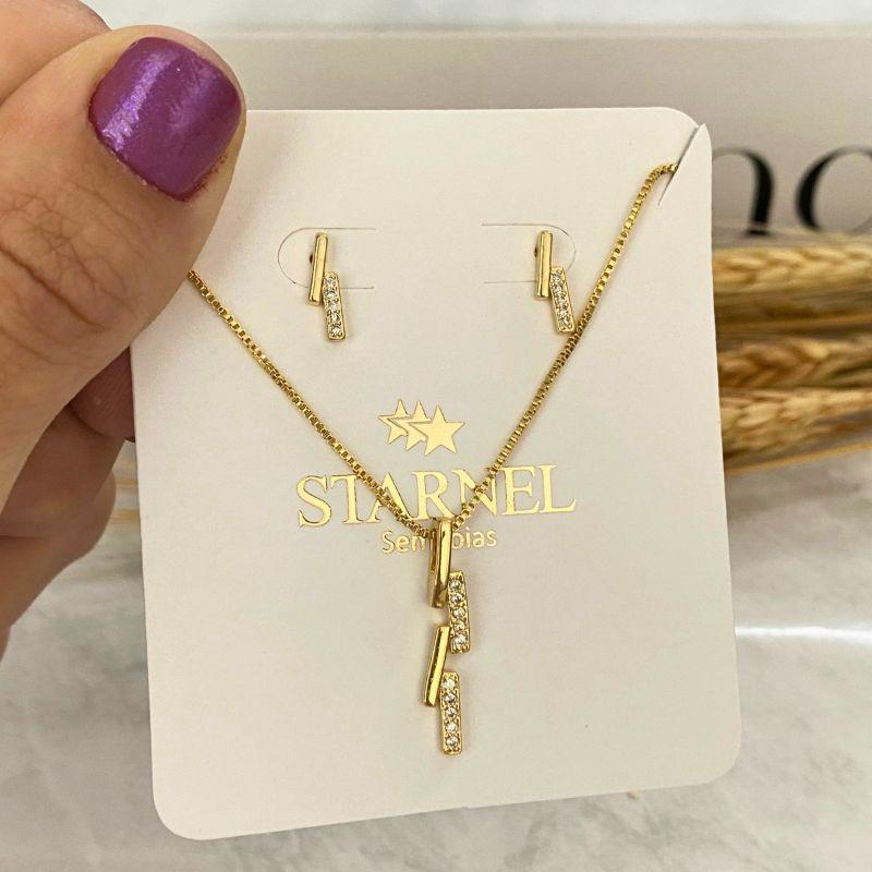 CONJUNTO PALITOS LISO E CRAVEJADO