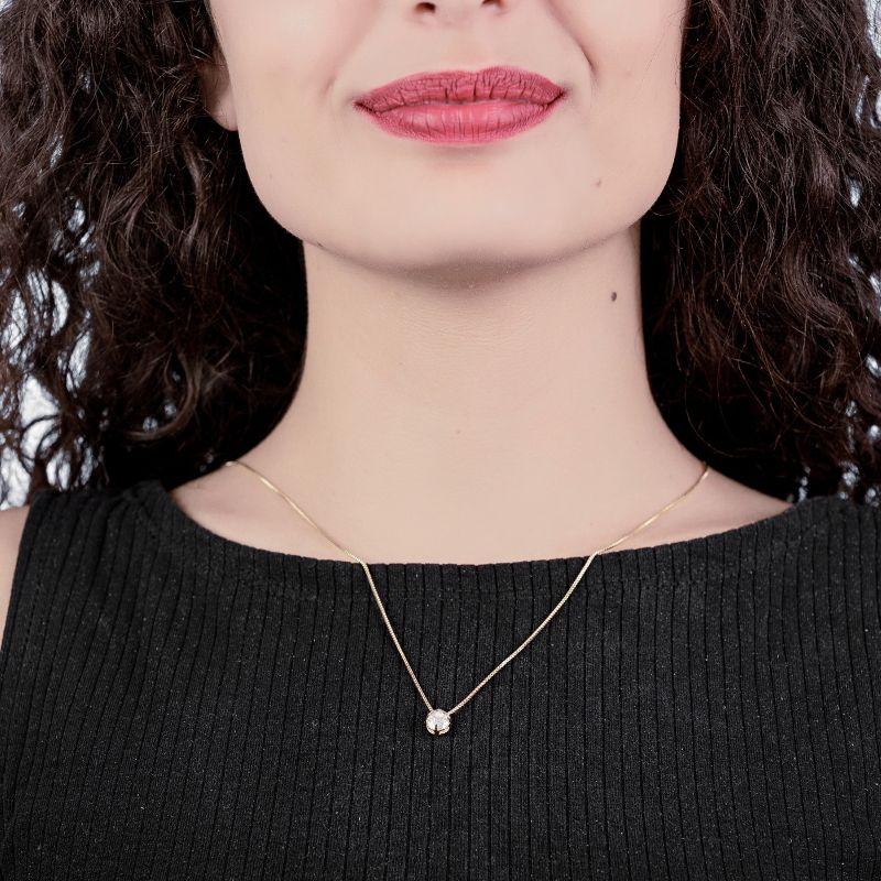 GARGANTILHA VENEZIANA COM UM PONTO DE LUZ REDONDO CRISTAL 6MM