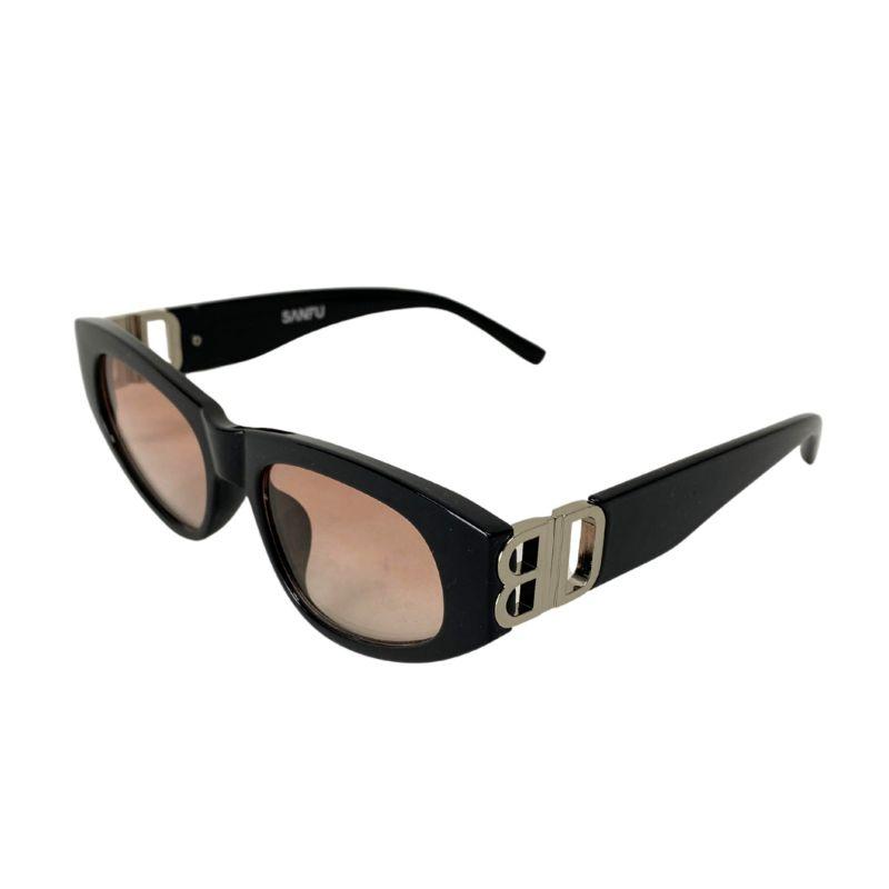 ÓCULOS ARMAÇÃO ACETATO OVAL DETALHE DE METAL LETRAS VAZADO