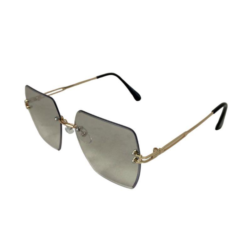 ÓCULOS ARMAÇÃO METAL QUADRADA ACETATO NA LATERAL E DETALHE VAZADO