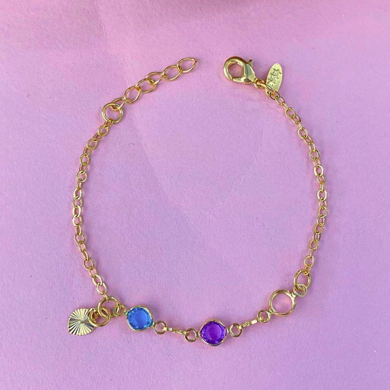 PULSEIRA INFANTIL 3 PONTO DE LUZ REDONDO COLORIDO E UM CORAÇAO